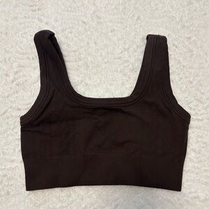 JoyLab Chocolate Ribbed Top